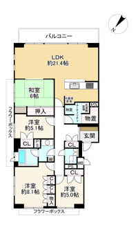【間取り】 | 守山パークホームズ