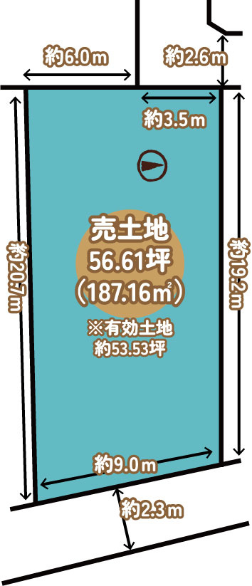 長岡１丁目　建築条件無土地の土地図