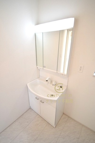 ハートフルタウン 　水戸市大塚町　3期　Aの独立洗面台|洗面台は洗練されたシンプルなデザインでお手入れも楽です。