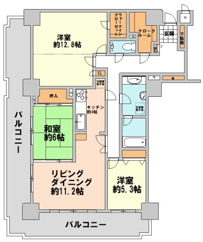 【間取り】 | ライオンズガーデン花崎F棟 | 図面と現況が異なる場合は現況優先とさせていただきます。