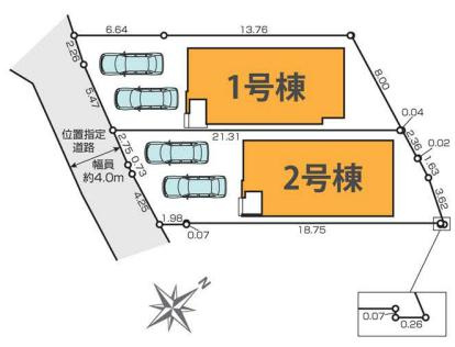 八王子市　元本郷町　新築一戸建て　１０期の区画図|～全2棟の新築一戸建て　南道路につき陽当たり良好～