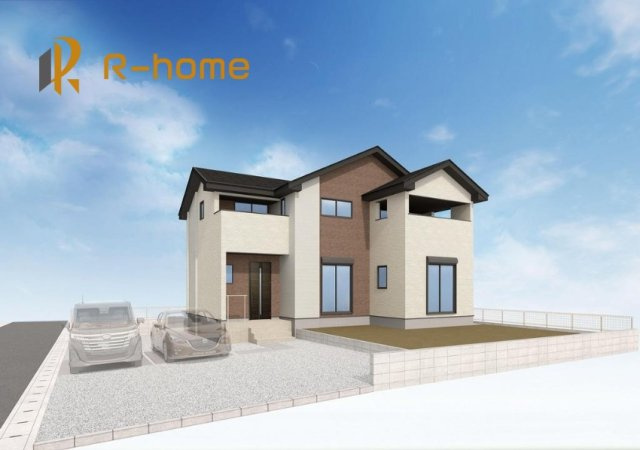 水戸市酒門町15期　新築戸建て　1号棟の外観パース|2025年10月完成予定！近隣の同仕様完成物件をご見学いただけます♪