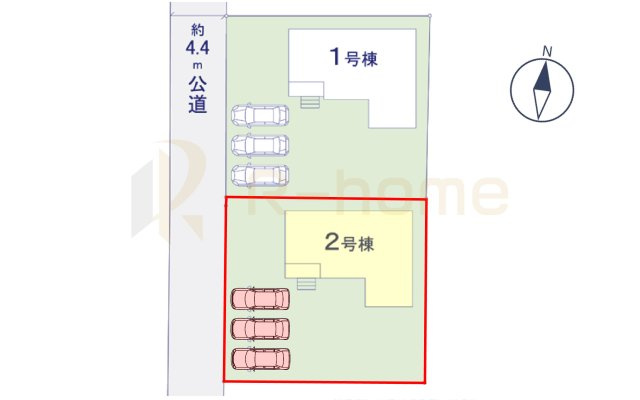 水戸市酒門町15期　新築戸建て　2号棟の区画図|大きなお買い物だからこそ、メリット・デメリットを伝えさせて頂きます。
R-homeにお任せください♪