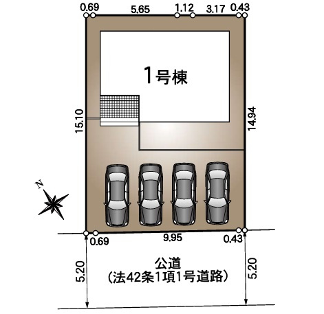 高知市役知町　新築戸建ての土地図