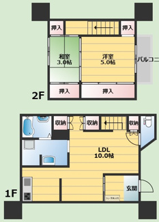 【間取り】 | 池田市綾羽2丁目貸家