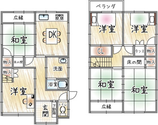 【間取り】 | 千里園3丁目 | 6DK