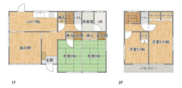 【5DK】遠野町滝内城【駐車場4台可能】の間取り