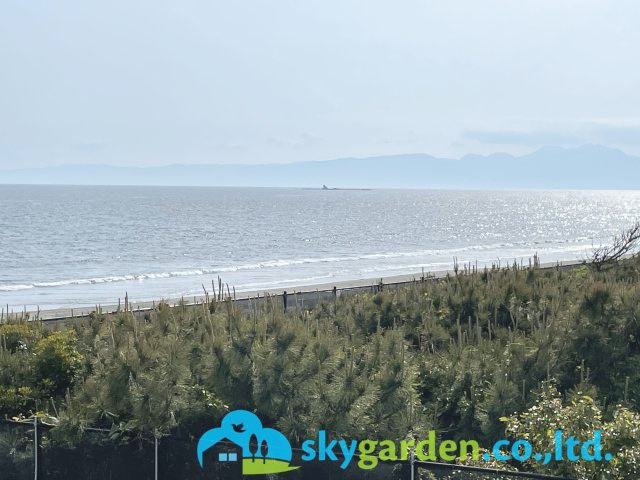 藤沢市鵠沼海岸2期　新築戸建　全3棟2号棟の展望|現地より約1170mの海岸風景