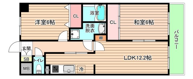 大阪市城東区古市１丁目の賃貸マンションの間取り