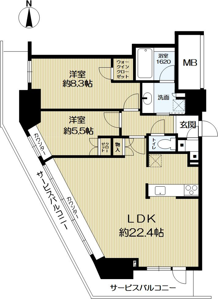ジークレフ新神戸タワーの間取り