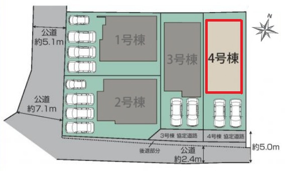 【仲介手数料無料／蟹江町】海部郡蟹江町大字蟹江新町　ブルーミングガーデン　新築戸建　4号棟　の区画図