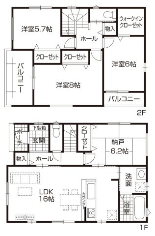 ファーストタウン海部郡第6蟹江町本町　全2棟　新築戸建の間取り