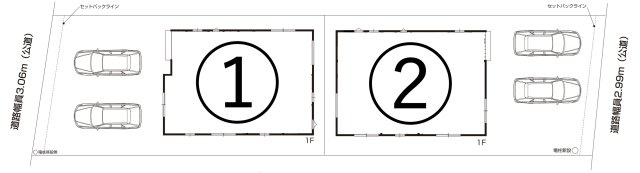 ファーストタウン海部郡第6蟹江町本町　全2棟　新築戸建の区画図