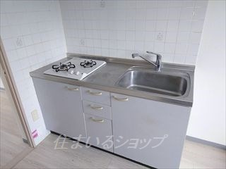 ヴェルドミールのキッチン|２口ガスコンロ付き