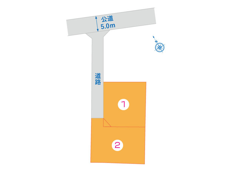 古河市上辺見全２区画◆全体区画図