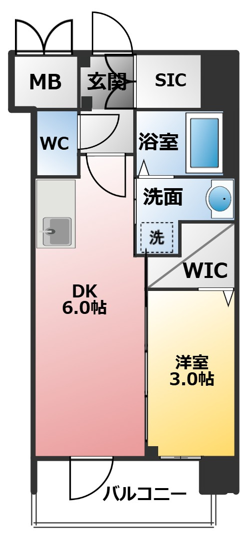 エステムコート名古屋ルノン　名屋市賃貸　仲介手数料無料の間取り