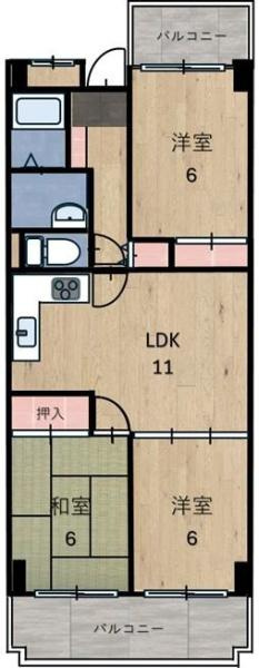 グランドハイツ太陽　の間取り