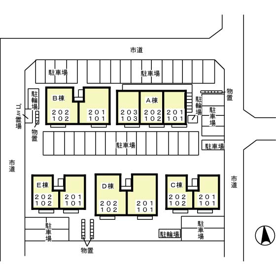 リビングタウン八日市場　Aの区画図