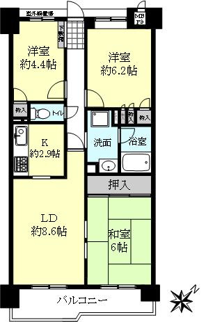 ライオンズマンション朝霧北の間取り