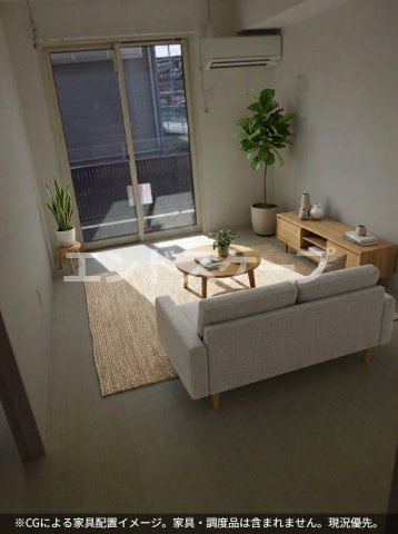 ジュネス江木の居間・リビング|家具はCGのイメージ画像になります。※実際に家具は付いておりません。