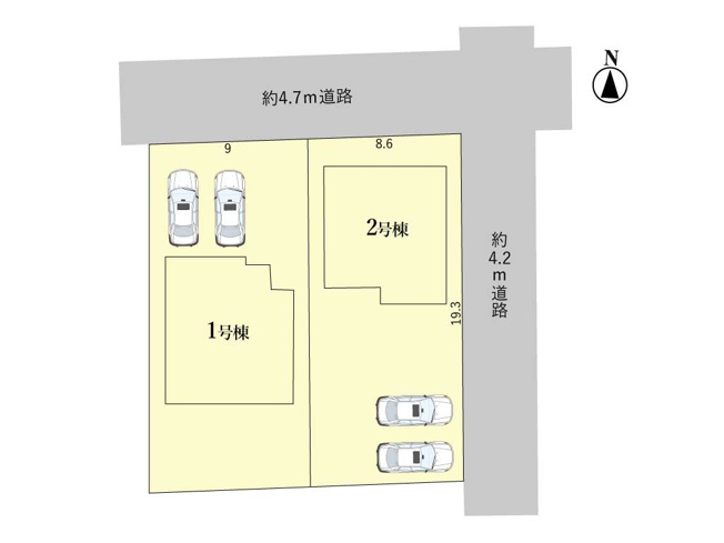 【区画図】 | 四日市市楠町本郷《2号棟》 | 駐車スペース2台