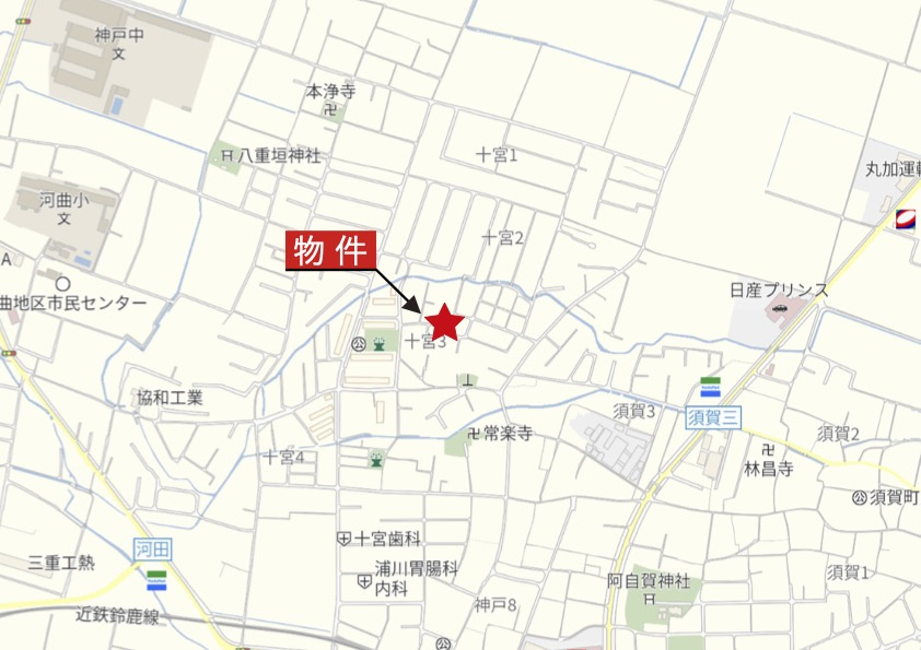鈴鹿市十宮3丁目の地図|広域Map