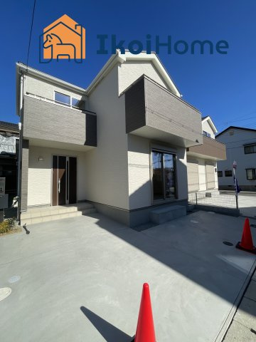 明石市西明石東町2期　新築戸建　1号棟の外観|2台駐車可能。JR西明石駅徒歩14分。小学校徒歩6分で安心通学。省エネラベル取得物件です。