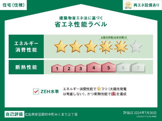 アデランテみくまり（Nearly ZEH物件）の外観|省エネ性能ラベル