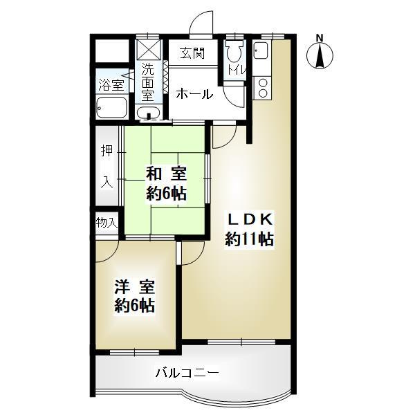 ベルカンポ甲子園の間取り|間取りは反転になります