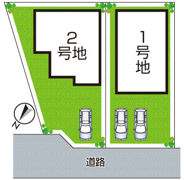 甲賀市水口町虫生野中央　新築一戸建ての区画図|全2区画
