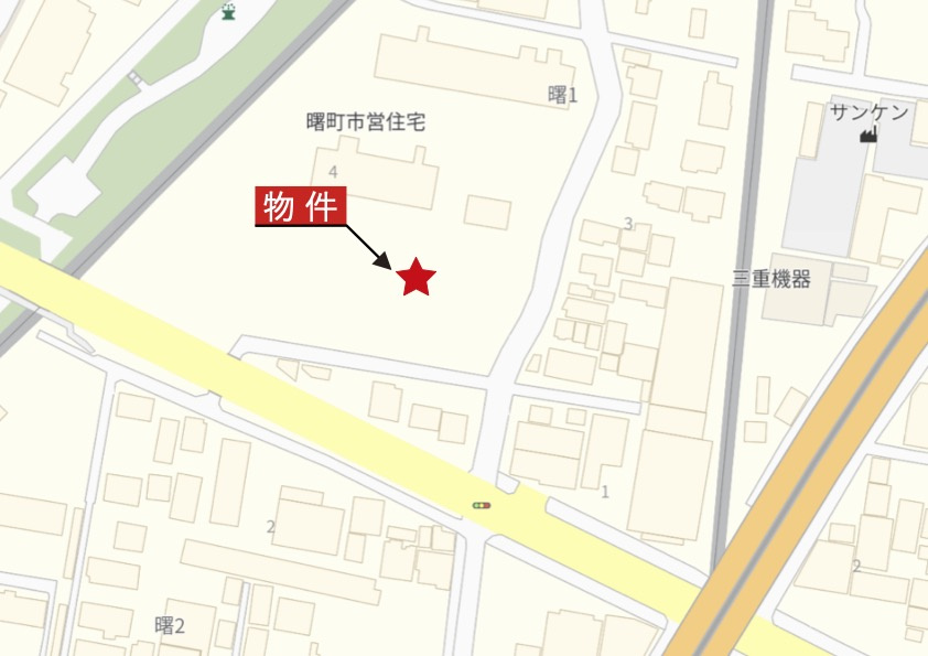 四日市市曙1丁目《4号棟》の地図|詳細Map