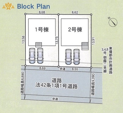 明石市大久保町八木の区画図