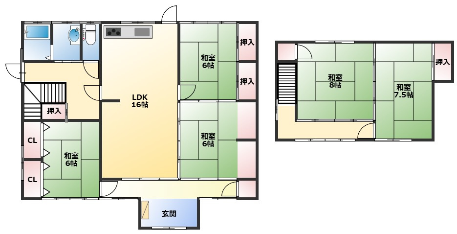安芸市東浜の間取り|５LDK
