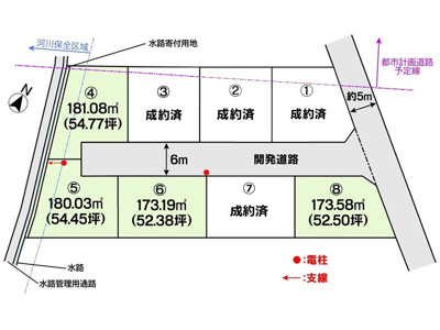 【区画図】 | 土地　玉島阿賀崎4丁目　全8区画 | 土地区画図になります。