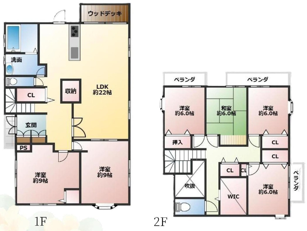 草津市東矢倉3丁目　中古戸建ての間取り