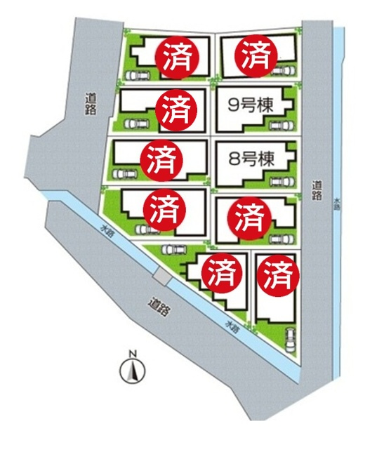 尼崎市西昆陽　第2期　新築一戸建ての区画図|全8区画