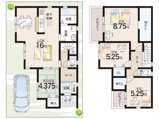 尼崎市西昆陽　第2期　新築一戸建ての間取り|9号地