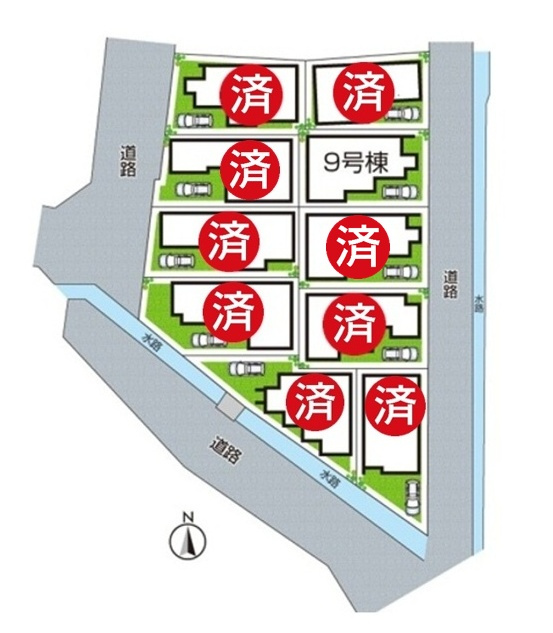 尼崎市西昆陽　第2期　新築一戸建ての区画図|全8区画