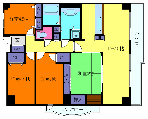 アーデンコート住吉川の間取り