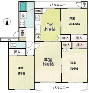 【間取り】 | 白川台ハイツ7号棟