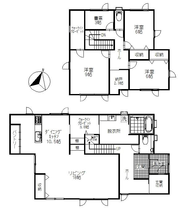 弟子屈町中央2丁目　中古住宅の間取り