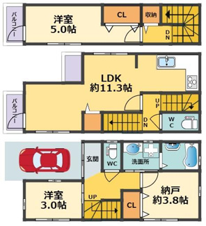 【間取り】 | 西宮市小曽根三丁目　新築戸建