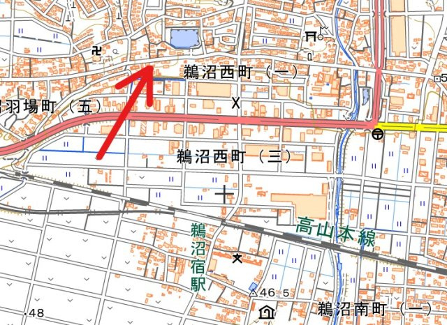 各務原市鵜沼西町　戸建付き土地の地図
