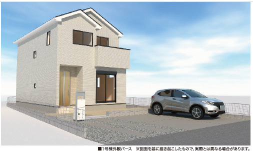 仲介手数料不要　リナージュ北区龍田1丁目24－1期【龍田小・龍田中】の外観パース|外観パースです