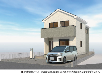 仲介手数料不要　リナージュ北区龍田1丁目24－1期【龍田小・龍田中】の外観パース|外観パースです