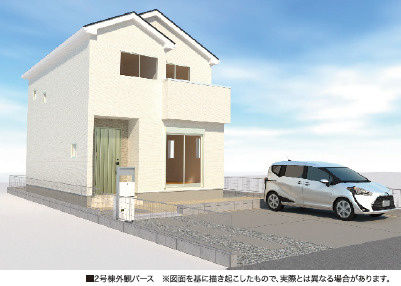 仲介手数料不要　リナージュ北区龍田1丁目24－1期【龍田小・龍田中】の外観パース|外観パースです