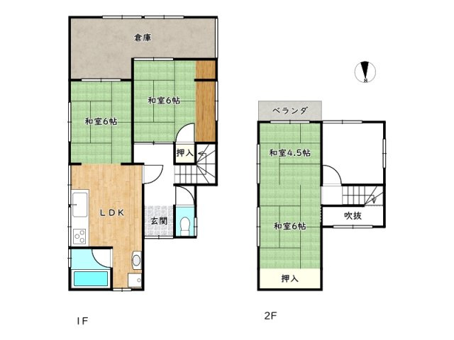 姫路市広畑区蒲田/中古戸建の間取り