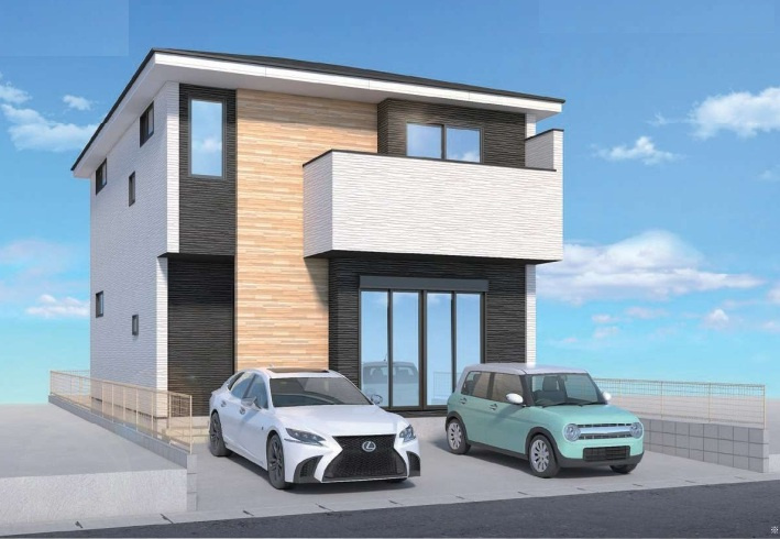 越谷市赤山町新築戸建ての外観パース