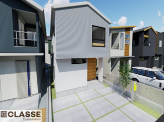 【外観パース】 | 宇治市広野町寺山　売土地　建築条件付き | 弊社標準仕様（アトリエスタイルハウス仕様）では、耐震等級3相当が標準です。間取りにもよりますので、設計士に確認しながら、ご希望の間取りとの兼ね合いで考えていきましょう。