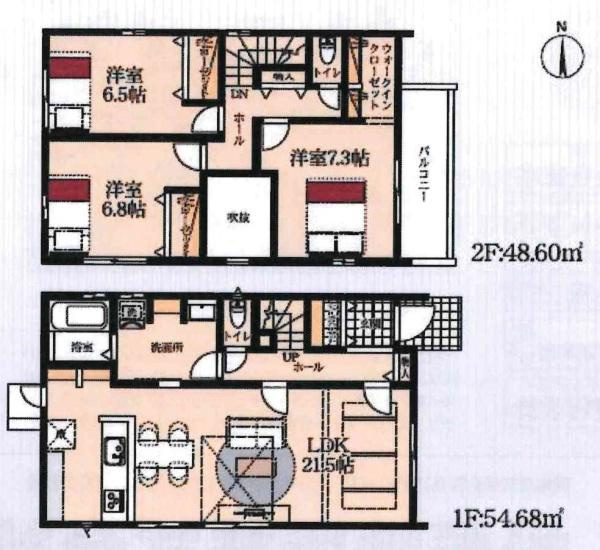 蒲郡市竹谷町第3　全3棟・3号棟の間取り|間取り図です